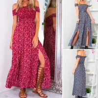 Woman Sexy Flora Splitl Long Dress