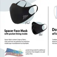 Spacer Face Mask With Pocket Lining Inside