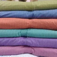 Polyester Check Cotton Fabric