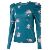 Womens Floral Pattern Long Sleeves Tops