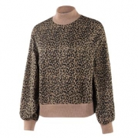 Women's Leopard Pattern Long Sleeves Sweater