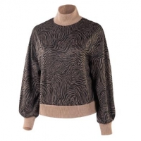 Women's Zebra Pattern Long Sleeves Sweater