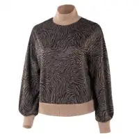 Women's Zebra Pattern Long Sleeves Sweater