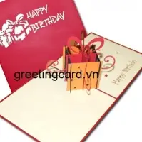 Birthday Box 3d Pop Up Card- Greeting Card
