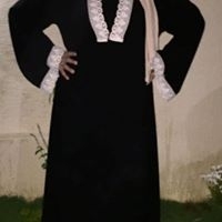 Black Abaya With White Lace