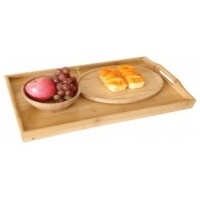 Bamboo Serving Tray With Folding Legs