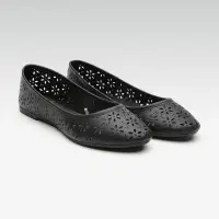 Women Black Solid Ballerinas Footwear