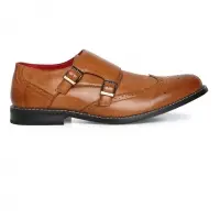 Men Shoes Tan Brown Solid Monk Footwear