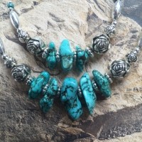 Turquoise Ladies Necklace And Bracelet Set