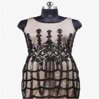 Dark Floral Sleeveless Evening Gown