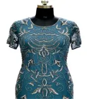 Floral Embroidered Evening Gown