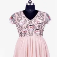 Floral Embroidered Evening Skirt Dress