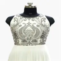 White Sleeveless Evening Gown