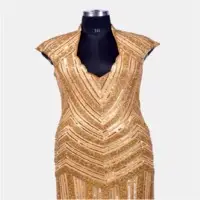 Golden Collar Neck Gown