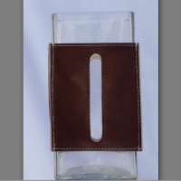 Glass Flower Vase With Leather Band