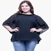 Curve Sequin Stash Poncho Top - Navy