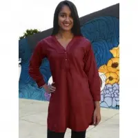 Uma Hand Embroidered Pure Cotton Shirt Tunic