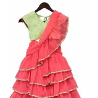 Heavy Hand Embroiderd Kids Lehenga