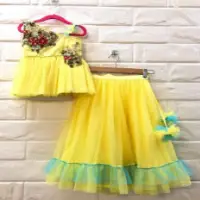 Heavy Hand Embroiderd Kids Lehenga
