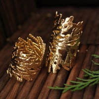 Ring Made With Real Leaves Dipped In 18k Gold