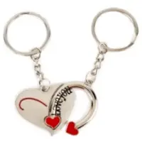 Double Heart Keychain