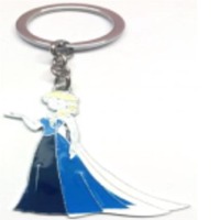 Barbie Blue Dress Girl Metal Keychain