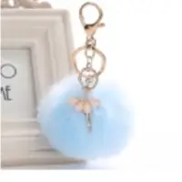 Blue Spongy Metal Keychain