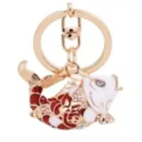 Fishy Stone Metal Keychain