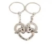 Couple Hearted Metal Keychain