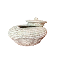 Palm Leaves Wicker Bowl With Led
