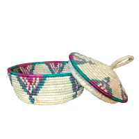 Coloured Palm Leaves Wide Bowl With Led
