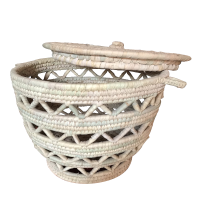 Palm Leaves Big Perforated Basket  With Led