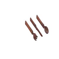 Wooden Spoon,  Knife & Fork