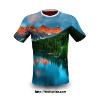 3D Nature Men T Shirt Half Sleeve