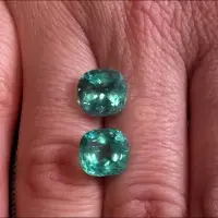 7, 37ct Top Quality Pair Colombian Emeralds