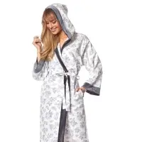 Cotton Bathrobe, Long With A Hood