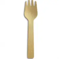 Eco Friendly Disposable Wooden Green Fork 105mm
