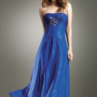 Royal Blue Strapless Column Dress