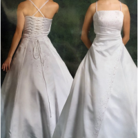Lace Up White Wedding Dress