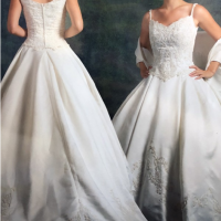 White Spaghettis Strap Wedding Dress