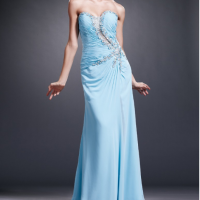 Baby Blue Semi-Sweetheart Column Dress