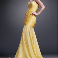 Yellow Sweetheart Mermaid Dress
