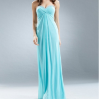 Aqua Strapless Sweetheart A-line Dress