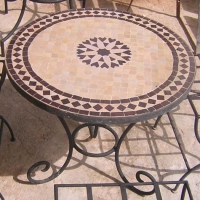 Moroccan Tile Zellige Mosaic Table On Iron Stand