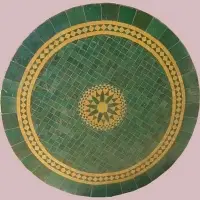Moroccan Tile Zellige Mosaic Table On Iron Stand