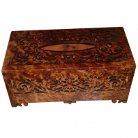 Carved Handmade Tissue Box Made From Thuya Wood