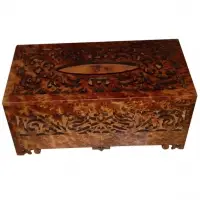 Carved Handmade Tissue Box Made From Thuya Wood