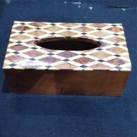 Moroccan Wooden Decorated Handmade Tissue Box