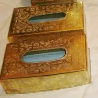Moroccan Handmade Cooper Tissue Box Carved