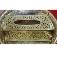 Moroccan Handmade Cooper Tissue Box Carved